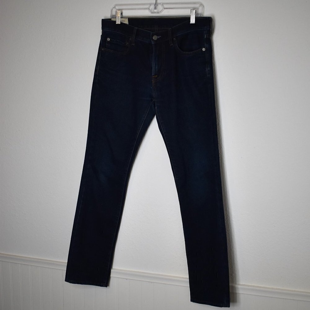 Abercrombie & Fitch Mens Jeans Sz 31 X 32 Skinny Mid Rise Dark Wash 5 Pocket - Picture 3 of 16